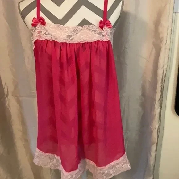 In Bloom by Jonquil Pink Chemise Sz L - Picture 11 of 14